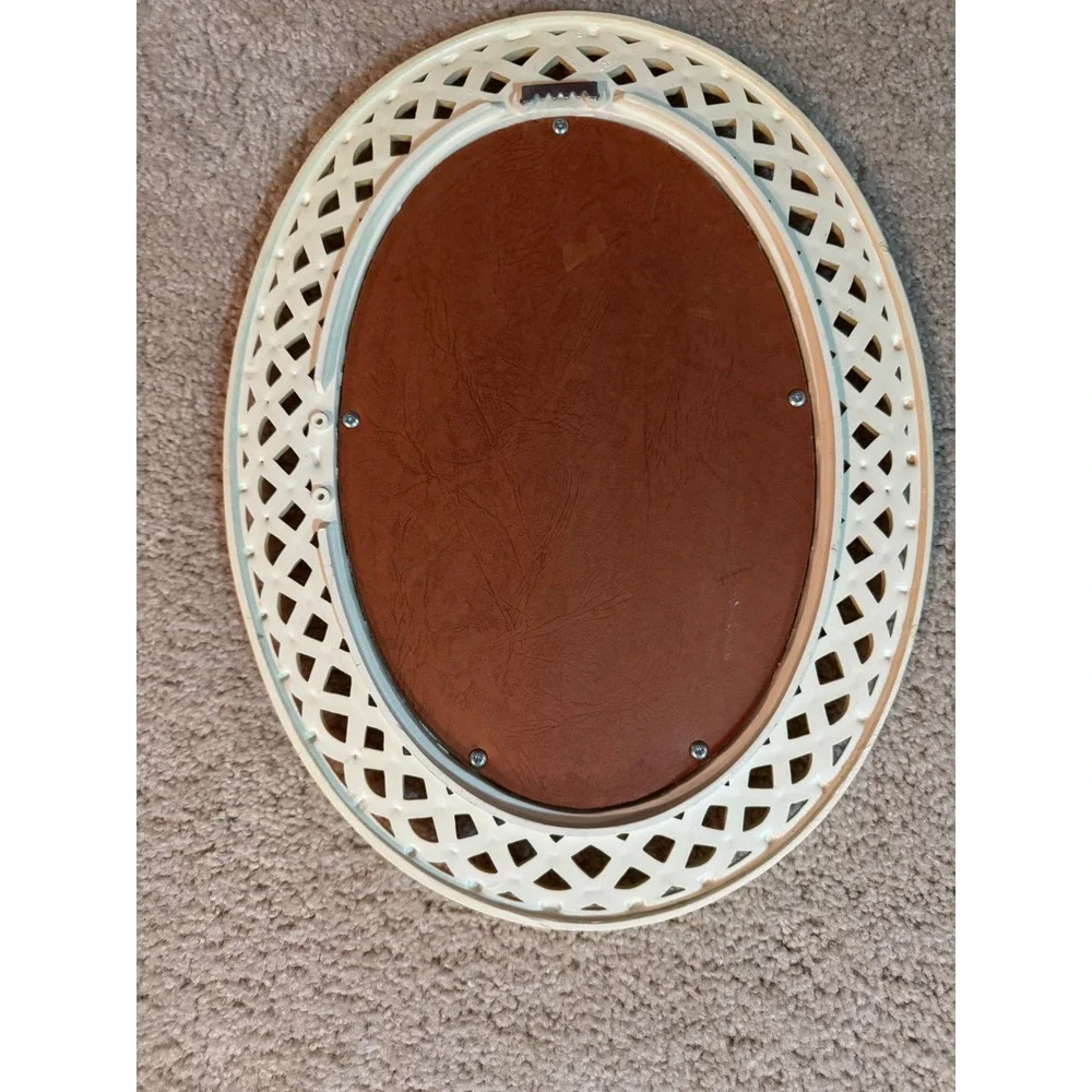 Vintage Homco Lattice Oval Floral Wall Frame 1950s-70s Cottage Decor